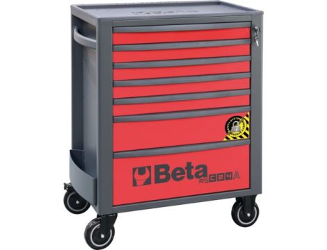 BETA - Wózek narzędziowy RSC24A z 7 szufladkami czerwony - 2400/RSC24A/7-R