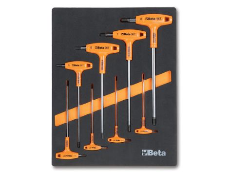 BETA - Komplet kluczy 8 sztuk w miękkim wkładzie profilowanym - 2450/M50