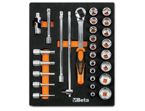BETA - Zestaw narzędzi 29 sztuk w miękkim wkładzie profilowanym - 2450/M82