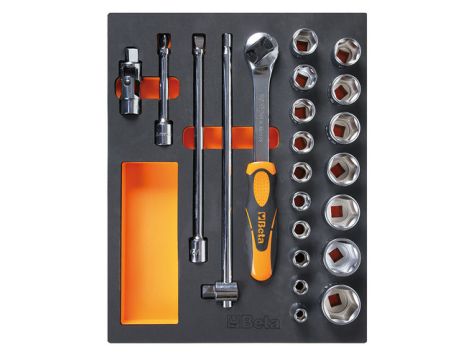 BETA - Zestaw narzędzi 22 sztuki w miękkim wkładzie profilowanym - 2450/M96