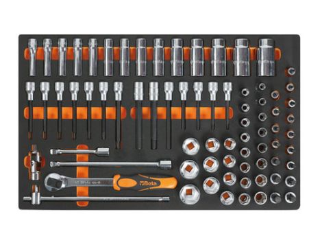BETA - Zestaw narzędzi 75 sztuk w miękkim wkładzie profilowanym - 2450/M120