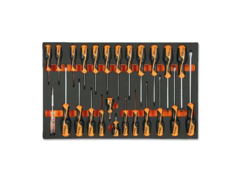BETA - Komplet wkrętaków 25 sztuk w miękkim wkładzie profilowanym - 2450/M195