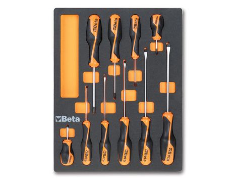 BETA - Komplet wkrętaków 10 sztuk w miękkim wkładzie profilowanym - 2450/M208