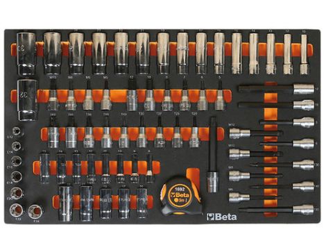 BETA - Zestaw narzędzi 68 sztuk w miękkim wkładzie profilowanym - 2450/M125