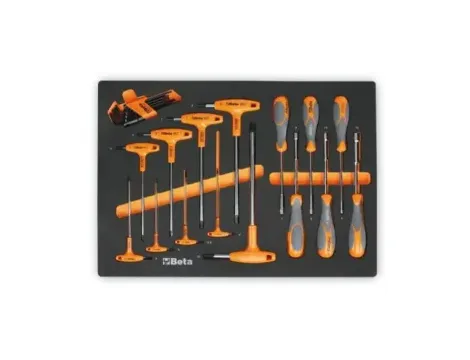 BETA - Zestaw 23 szt. narzędzi w miękkim profilowanym wkładzie, model 2458/MM60 - 2458/MM60