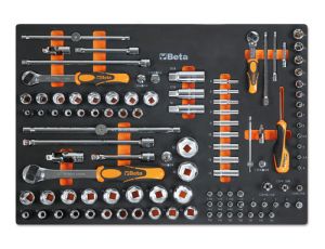 BETA - Zestaw narzędzi 107 sztuk w miękkim wkładzie profilowanym - 2458/MM105