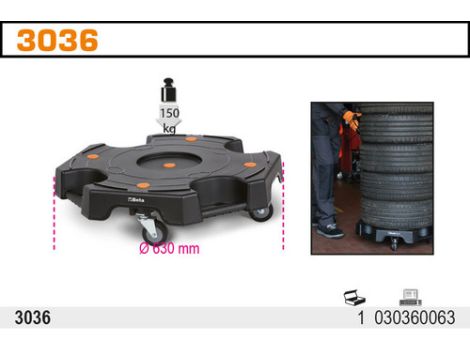 BETA - Wózek do transportu kół maksymalna waga 150kg - 3036
