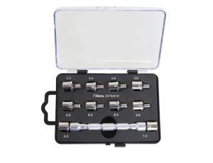 BETA - Zestaw głowicy i 10 wymiennych końcówek do dokręcania szprych w pudełku - 3075/K10