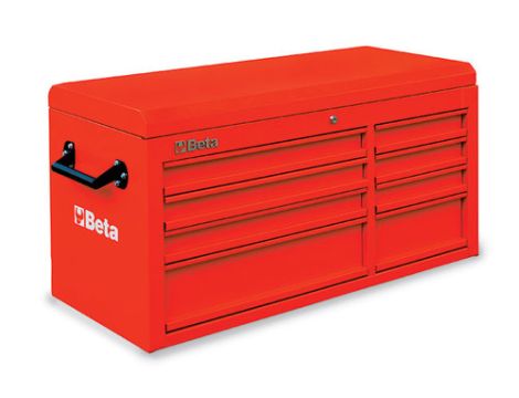 BETA - Skrzynia narzędziowa do C38 z 8 szufladami i górnym pojemnikiem czerwona - 3800/C38TR