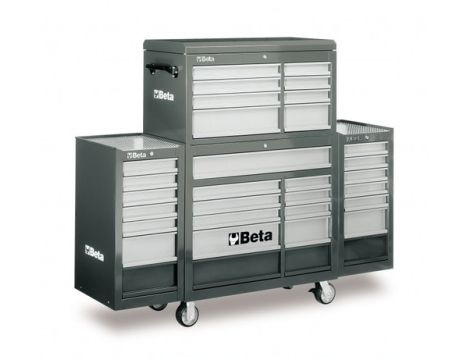 BETA - Wózek C38G z zestawem skrzyń narzędziowych szary - 3800/C38CG