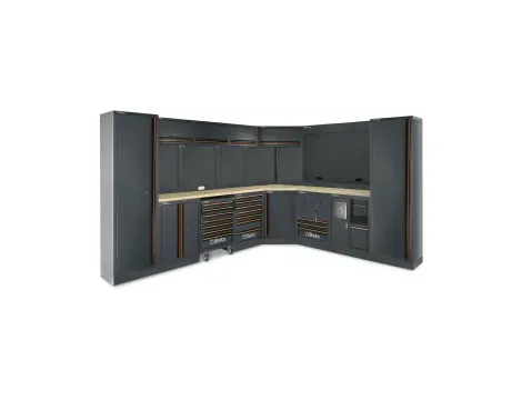 BETA - Zestaw mebli warsztatowych z drewnianym blatem system C45PRO Beta 4500/C45PRO/FW - 4500/C45PRO/FW