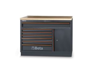 BETA - Moduł stały z 7 szufladami i blatem drewnianym C45PRO - 4500/C45PRO/M7A/W