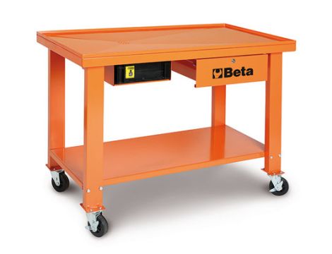 BETA - Stół warsztatowy na kołach z odprowadzaniem płynów pomarańczowy - 5200/CB52-O