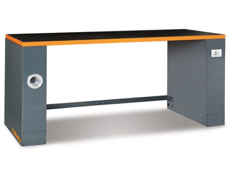 BETA - Stół warsztatowy C55B-PRO-B o długości 2 m z dodatkowym wyposażeniem pomarańczowy - 5500/C55PRO-BO/2