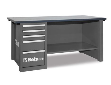 BETA - Stół warsztatowy Mastercargo 1 szafka szary - 5700/C57S/D-G