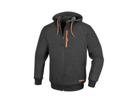 BETA - Bluza z kapturem zapinana na zamek szara 7665G Rozmiar S - 076650101