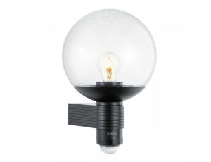 Lampa elewacyjna z czujnikiem ruchu i zmierzchu Steinel L 400 S PIR max.60W E27 IP44 IK03 230V czarna / szkło /tworzywo sztuczne