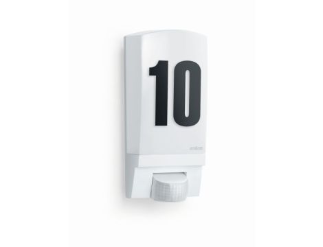 Lampa elewacyjna z czujnikiem ruchu i zmierzchu Steinel L 1 S PIR max.60W E27 IP44 IK07 230V biała / tworzywo sztuczne