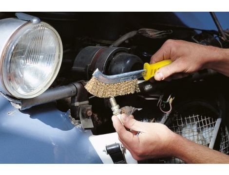 Szczotka ręczna 1-rzędowa 265 mm Wolfcraft, drut mosiężny - 4