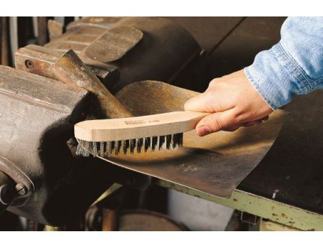 Szczotka ręczna 4-rzędowa 280 mm Wolfcraft - drut stalowy falisty - 2