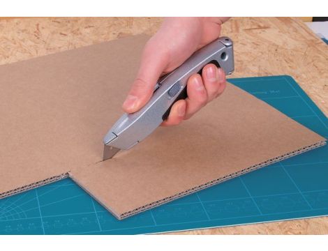 Nóż z ostrzem trapezowym, aluminiowy, Wolfcraft - 3