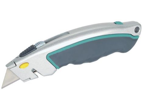 Nóż z ostrzem trapezowym, metalowy, 5 ostrzy, Wolfcraft