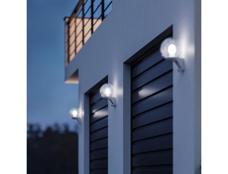 Lampa elewacyjna z czujnikiem ruchu i zmierzchu Steinel L 585 S PIR max.60W E27 IP44 IK03 230V biała / szkło /tworzywo sztuczne - 2