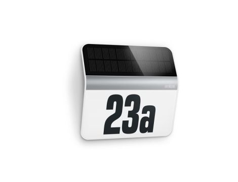 Oprawa numeryczna solarna z czujnikiem zmierzchu STEINEL Xsolar LH-N 0,03,W 4000K IP44 IK03 stal nierdzewna / tworzywo sztuczne