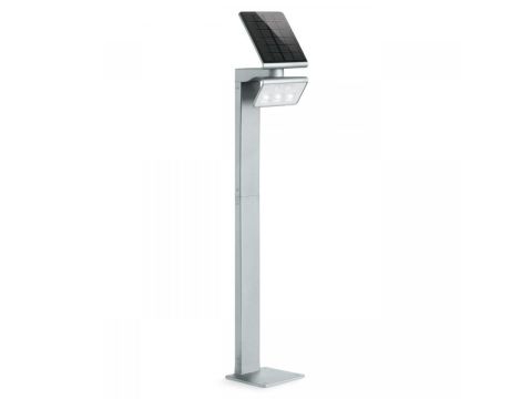 Oprawa ogrodowa solarna z czujnikiem ruchu i zmierzchu STEINEL Xsolar GL-S PIR 1,2,W 150lm 3000K IP44 IK03 srebrna / aluminium