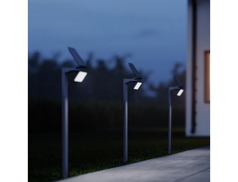 Oprawa ogrodowa solarna z czujnikiem ruchu i zmierzchu STEINEL Xsolar GL-S PIR 1,2,W 150lm 3000K IP44 IK03 srebrna / aluminium - 5