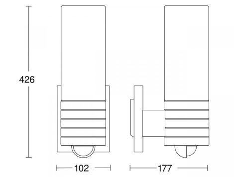 Lampa elewacyjna z czujnikiem ruchu i zmierzchu Steinel L 260 S LED PIR 9,87W 3000K 703lm IP44 IK03 230V srebrna / stal nierdzewna - 5