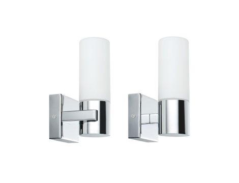 Oprawa ścienna łazienkowa GEMINI zestaw 2szt. E14 max.20W IP44 230V chrom satyna / metal szkło