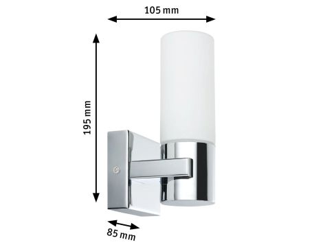 Oprawa ścienna łazienkowa GEMINI zestaw 2szt. E14 max.20W IP44 230V chrom satyna / metal szkło - 4