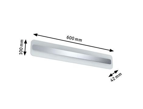 Oprawa ścienna LUKIDA LED nad lustro 9W 650lm 600mm IP44 230V chrom / biały - 4