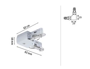 Łącznik szynowy L URail system 230V chrom matowy / metal - image 2