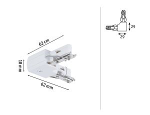 Łącznik szynowy L URail system 230V biały / metal - image 2