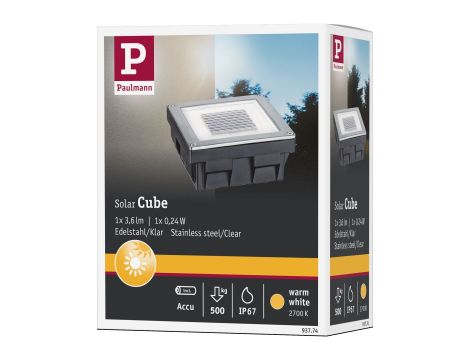Oprawa wpuszczana CUBE LED solar 3.6lm 100x100mm 2700K  IP67 stal nierdzewna / poliwęglan - 7
