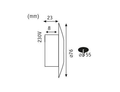 Oprawa ścienna SPECIAL LINE LED okrągła 1,4W 50lm 3000K IP65 230V poliwęglan / stal nierdzewna - 5