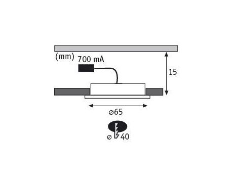 Zestaw opraw meblowych Whirl mini LED 3x2,4W 7VA 230V/700mA 65mm Satynowy - 6