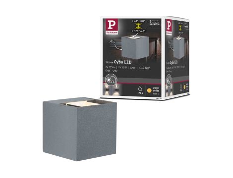 Oprawa elewacyjna CYBO LED 2x3,5W 2700K 2x355lm IP65 80x80mm 230V szary /aluminium - 9