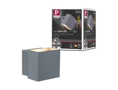 Oprawa elewacyjna CYBO LED 2x3,5W 2700K 355lm IP65 100x100mm 230V szary / aluminium - 7