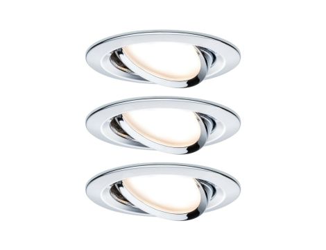 Zestaw Premium Coin Slim ściemniany LED 3x6,8W 2700K 230V 51mm Chrom/Aluminium