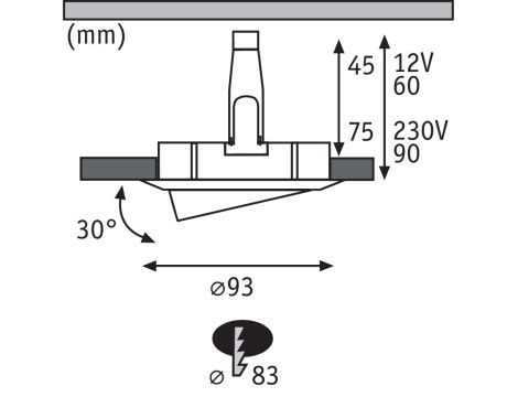 Oprawa do wbudowania NOVA PLUS LED DIM wychylna GU10 max.35W 93mm IP65 230V biały matowy / aluminium - 5