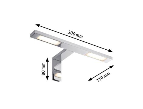 Oprawa ścienna HOOK LED nad lustro 2x3,2W 2x280lm 2700K IP44 230V chrom / metal - 5