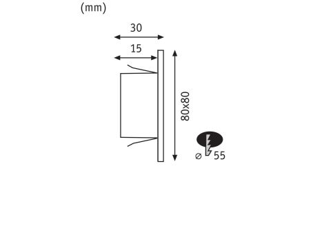 Oprawa przyschodowa EDGE LED kwadrat 1x1,2W 50lm 2700K 230V chrom matowy / tworzywo sztuczne - 5