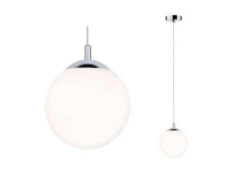Lampa wisząca GLOBE E27 max. 20W IP44 E27 230V satynowe szkło / chrom