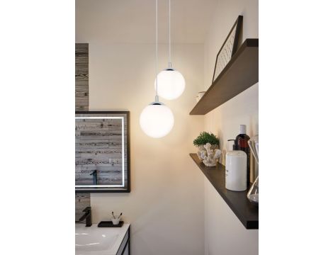 Lampa wisząca GLOBE E27 max. 20W IP44 E27 230V satynowe szkło / chrom - 4