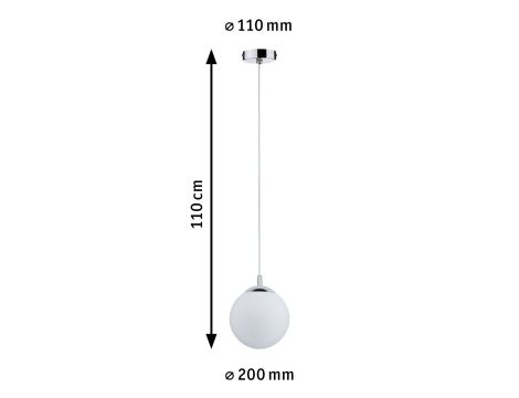 Lampa wisząca GLOBE E27 max. 20W IP44 E27 230V satynowe szkło / chrom - 5