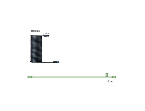 Przewód połączeniowy Plug & Shine 10m 1in-2out IP68 24V czarny / tworzywo sztuczne