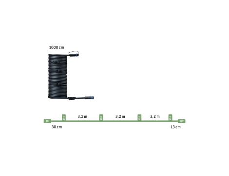 Przewód połączeniowy Plug & Shine 10m 1in-5out IP68 24V czarny / tworzywo sztuczne